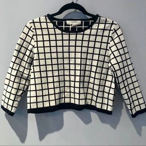 Patterned Sweater Crop Top